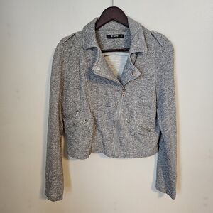 On Twelfth Jacket Gray Zip-Up Moto Lightweight Casual Neutral Trendy Spring Fall